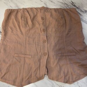 Wild Fable Tan/Peach Button-Up tube top